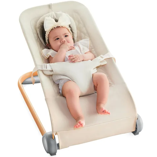 Fodoss Moisés para bebés, asiento de gorila portátil para bebés, diseño ergonómico, moisés para bebés, color beige