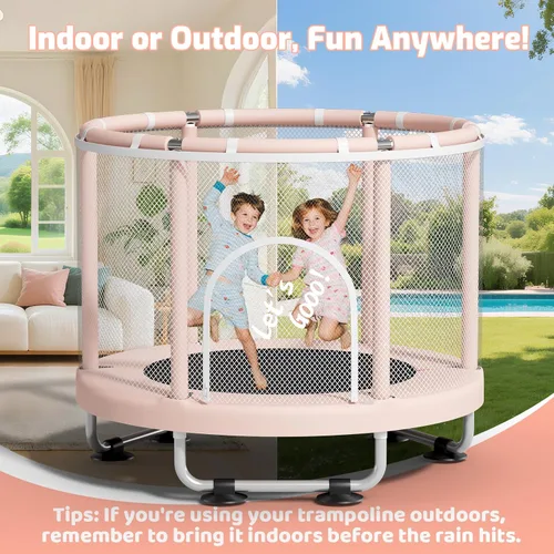 Miniatura 5 de ZCMHAXJ - Cama elástica de 55 pulgadas para niños, capacidad de 440 libras, cama elástica para niños pequeños, para interiores y exteriores, regalos