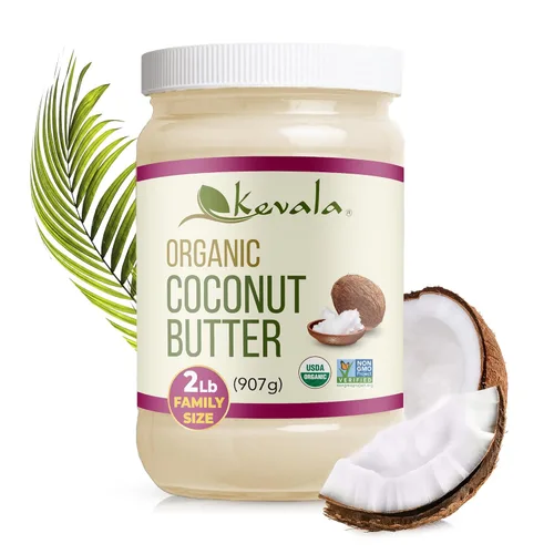 Kevala - Mantequilla de coco orgánica, sándwich natural a base de plantas, hecho en Estados Unidos, crema de coco untable para hornear y cocinar