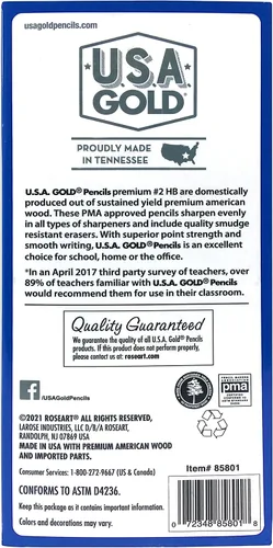 Miniatura 4 de Cra-Z-Art Lápices amarillos HB con caja de madera americana preafilados de oro de Estados Unidos, paquete de 60
