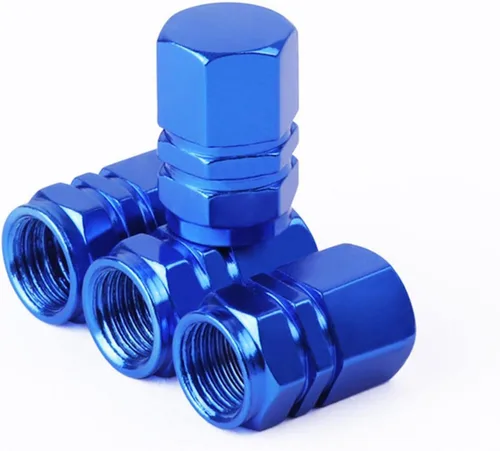Tapones azules para válvulas de neumáticos, tapas de válvula de neumático de alta resistencia, tapas de rueda de aleación de aluminio, accesorios de