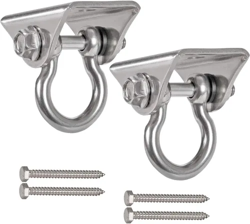 Miniatura 10 de Kit colgante para silla de hamaca, soporte de techo oscilante, gancho giratorio de 360°, parque infantil, árbol, gimnasio, cuerda, soporte de juego