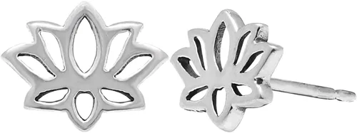 Miniatura 2 de Boma Aretes de plata fina en forma de loto con flor