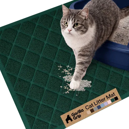 Miniatura 51 de Gorilla Grip - Tapete para atrapar la arena del arenero de gatos, 100% impermeable, fácil de limpiar, respaldo texturizado, suelos más limpios, se