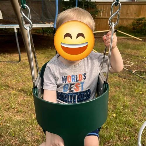 Miniatura 3 de KINSPORY Columpio para niños pequeños, cadenas de hierro recubiertas de 59" para bebé, columpio al aire libre, asiento de columpio para bebés
