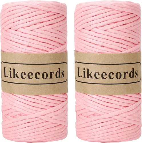 Miniatura 59 de Likeecords - Cuerda de macramé de 4 mm de un solo hilo, 80 m de cuerda de macramé colorida, cuerda de algodón para macramé, cuerda de algodón