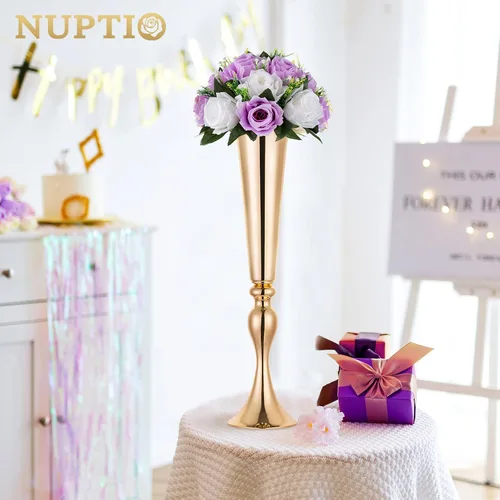 Miniatura 4 de NUPTIO Centros de mesa de boda de flores para mesas, 10 piezas de 9.5 pulgadas de diámetro, flores artificiales color lila y blanco, bola de rosas