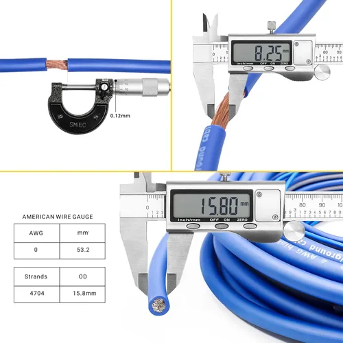 Miniatura 3 de Recoil RCK0D True 1/0 Gauge Car Audio Dual Amplificadores CCA cableado Kits de instalación con cable OFC RCA
