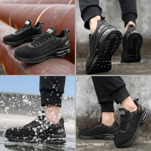 Miniatura 6 de Zapatos de punta de acero para hombre, zapatos de trabajo de seguridad antideslizantes ligeros y cómodos para hombre, calzado a prueba de pinchazos
