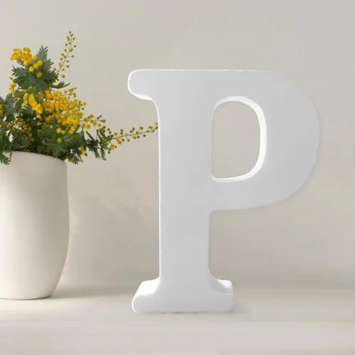 Miniatura 19 de Letras de madera de 4.3 pulgadas, letras blancas de madera sin terminar para injerto, letras de madera para decoración de pared, letras pie