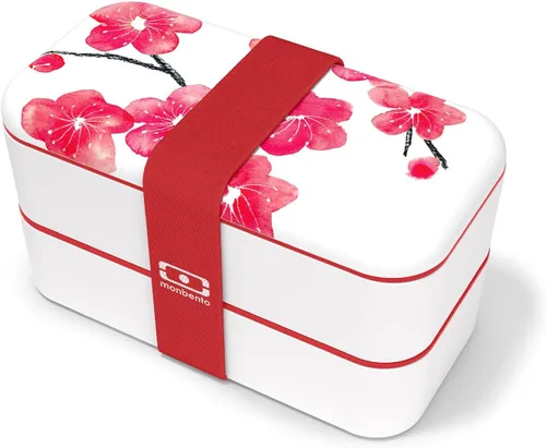monbento - Bento Box Adult MB Original Blossom - 2 compartimentos a prueba de fugas - Lonchera apilable perfecta para el trabajo/picnic/deportes -