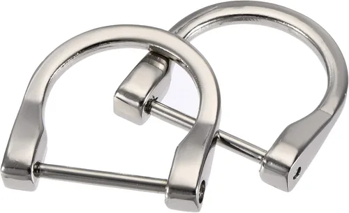 Miniatura 7 de uxcell Anillos en D de herradura en forma de U, hebilla de grillete atornillada Bronce claro