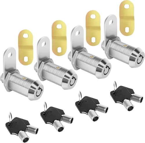 Miniatura 20 de Cerraduras de Leva RV para Puerta de Almacenamiento de 1 Pulgada, Compartimento de RV, 4 Piezas con Llave Igual, Juego de Repuesto para Remolque