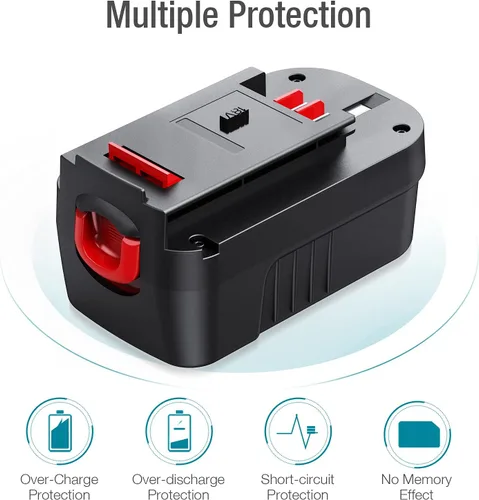 Miniatura 9 de Reemplazo de batería de iones de litio HPB18 de 6.0Ah para Black&Decker 18V Batería HPB18-OPE 244760-00 A1718 FS18FL FSB18 Firestorm Herramientas