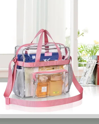 Miniatura 31 de MAY TREE Bolsa transparente para eventos en estadios de 12 x 6 x 12 pulgadas, bolsa de almuerzo transparente con correas reforzadas para trabajo