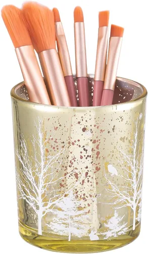 Miniatura 9 de DASITON Organizador de brochas de maquillaje, soporte de almacenamiento de brochas de maquillaje cosméticas de cristal para árbol de Navidad, taza