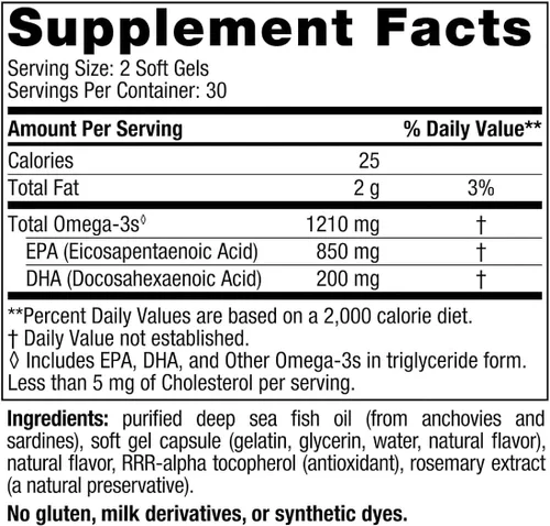 Miniatura 2 de Nordic Naturals EPA, sabor a limón - 60 geles blandos - 1210 mg Omega-3 - Fórmula EPA de alta intensidad para el estado de ánimo positivo, la salud
