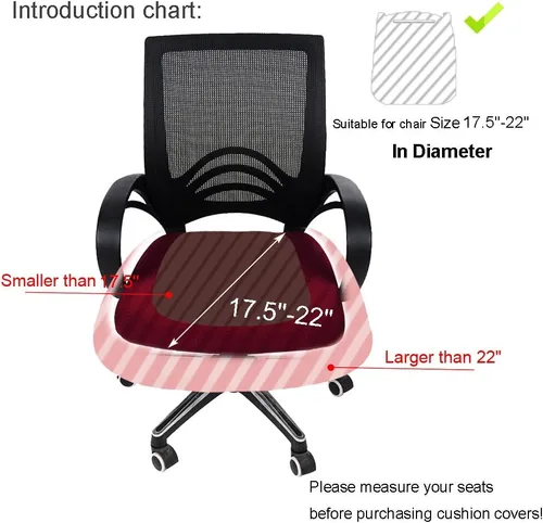 Miniatura 6 de Smiry - Fundas elásticas de jacquard para silla de oficina y computadora, desmontables, lavables, antipolvo, protectores de cojín para silla de Azul