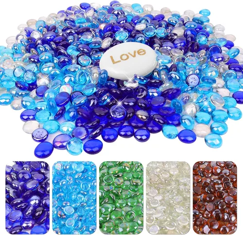Cuentas de vidrio de fuego de 20 libras para hoguera, rocas de vidrio para hoguera de 0.6 a 0.7 pulgadas, rocas de vidrio natural, propano o gas,