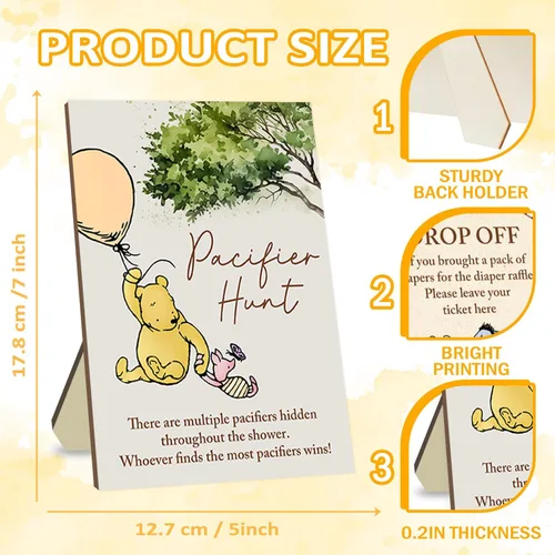 Miniatura 2 de Winnie Baby Shower Games-Winnie Baby ShowerDecoraciones-Pacififer Hunt Baby Shower Juegos-Baby Shower Mini Chupetes para Baby Shower Juego Juego