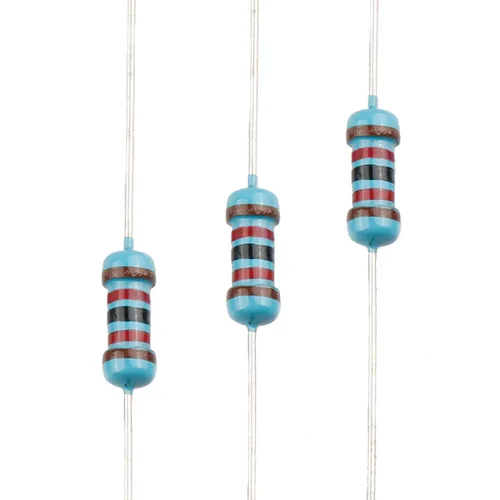 Miniatura 13 de 100pcs 1 ohm Resistor 1/4w (0.25 W) Resistencia fija de película metálica de tolerancia ±1%, múltiples valores de resistencia opcional