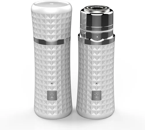 Depilación facial sin dolor para mujeres, afeitadora facial eléctrica, recortadora portátil de melocotón para labios, barbilla y mejillas, Blanco