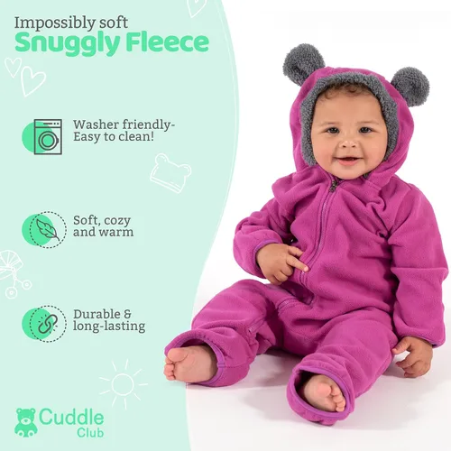 Miniatura 62 de Enterizo de vellón para bebé, rómper de una sola pieza con capucha para niños, ropa para exteriores, chaqueta infantil