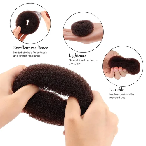 Miniatura 5 de HOFASON Accesorios para hacer bollos – 12 piezas de donas de anillo pequeño para estilo de moño de ballet, moldeadores de calcetines para niños