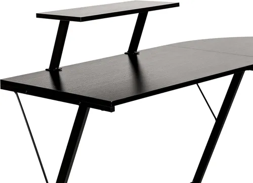 Miniatura 8 de Flash Furniture Ginny - Escritorio esquinero para juegos en forma de L para ahorrar espacio y estante para monitor, escritorio de computadora de 2