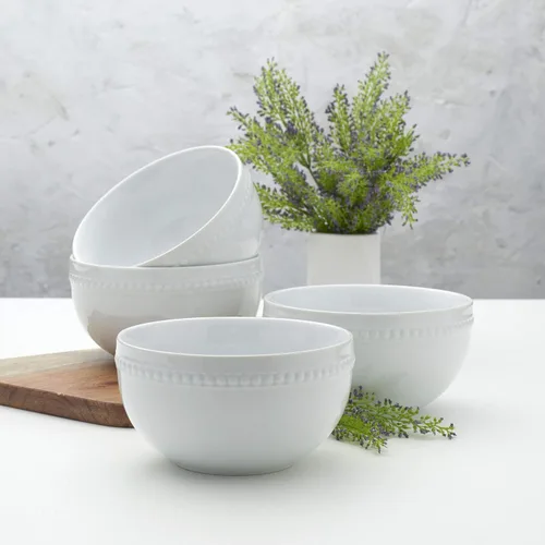Miniatura 5 de Everyday White Tazones de sopa y cereales de porcelana de 26 onzas