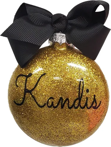 Miniatura 28 de Adorno de Navidad personalizado relleno de purpurina hecho a medida, regalo ideal para fiesta de intercambio de regalos de oficina (Aqua)