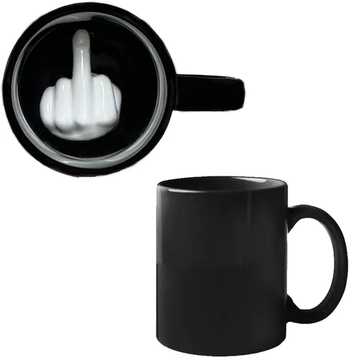 Up Yours - Taza de café de cerámica 3D con dedo medio, divertida taza con texto en inglés "Have a Nice Day", perfecta para el día de San Valentín,