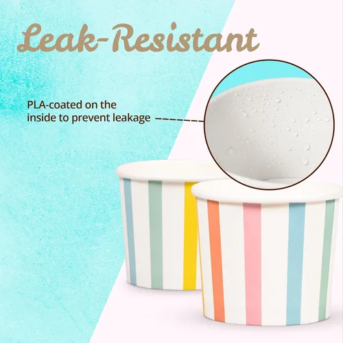 Miniatura 5 de MATICAN Tazas de helado de papel, 100 unidades de 11 onzas, cuencos desechables de postre para alimentos calientes o fríos, suministros de fiesta