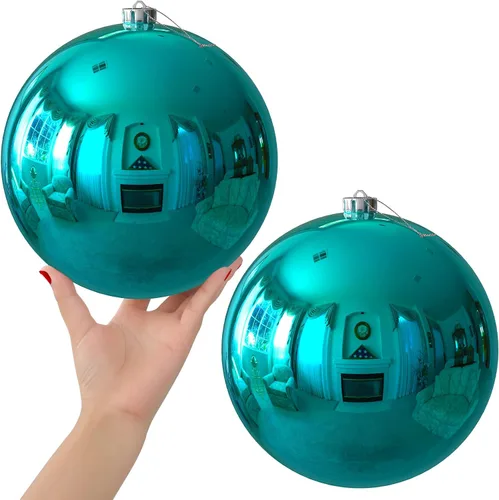 Miniatura 77 de Bolas de Navidad Grandes de 3.2" en Azul Bebé - Adornos para Árbol de Navidad, Bolas Colgantes Inastillables para Cumpleaños, Halloween, Boda