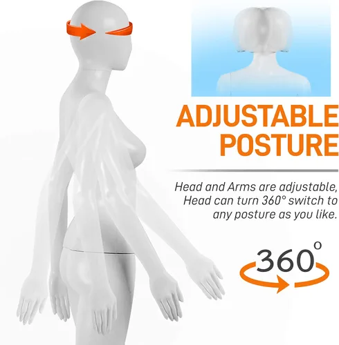 Miniatura 7 de SereneLife Maniquíes ajustables masculinos y femeninos de cuerpo completo-73 y cuerpo-68.9 formas de vestido de hombre desmontables figura entera