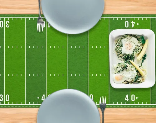 Miniatura 5 de Pudodo Camino de mesa de campo de fútbol, mantel de touchdown para el día del juego, fiesta de cumpleaños, cocina, comedor, decoración del hogar