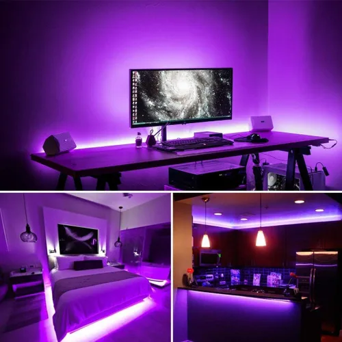 Miniatura 6 de Kit de tira de luz LED negra de 40 pies, 720 unidades LED, accesorios de luz negra flexibles de 12 V, no impermeable