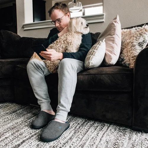 Miniatura 2 de VeraCosy Pantuflas de espuma viscoelástica de dos tonos para hombre