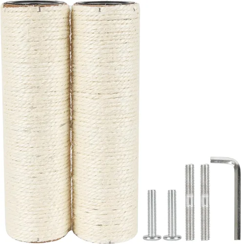 Miniatura 9 de Poste rascador de árbol para gatos de 2.9 in de diámetro, piezas de poste de sisal de repuesto para torre de gato (M10, 9,84 pulgadas/9.8 in)