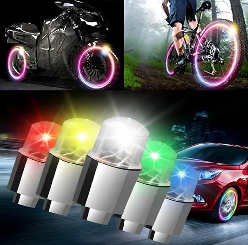 Miniatura 5 de 20 Pack de tapas de válvula de luz LED para neumáticos de coche, ruedas y conjuntos, luces de neumáticos de bicicleta, motocicleta, luz de válvula