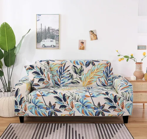 Miniatura 2 de HOOBUY Funda de sofá estampada, Funda elástica para sillón, Jugo de funda de sofá con patrones para sillón acojinado de 3 plazas, YLYZ