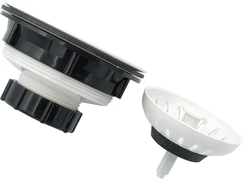 Miniatura 5 de Colador de cesta de 4 pulgadas de plástico ABS para fregadero de cocina con montaje de colador extraíble y tapón de goma, ajuste universal, 3-1/2