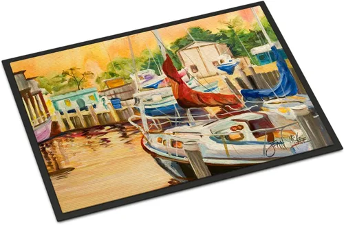 Miniatura 108 de Caroline's Treasures JMK1017JMAT - Tapete de caza de rana garza azul, 24 x 36 pulgadas, tapete para puerta delantera, interior y exterior