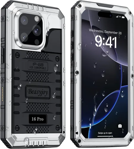 Miniatura 39 de Beasyjoy Funda impermeable para iPhone 12 Pro Max, cubierta protectora de cuerpo completo con protector de pantalla incorporado, resistente a Negro