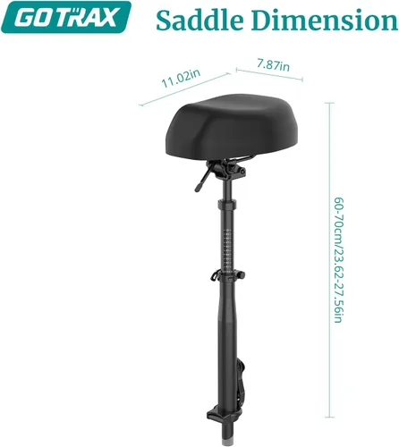 Miniatura 8 de Gotrax Asiento plegable para scooter, solo para APEX MAX, Fusion E-Scooter, ajustable, cómodo con absorción de golpes, soporta hasta 264 libras