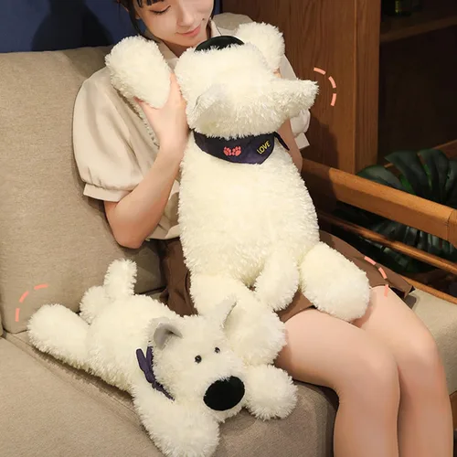 Miniatura 6 de PEACH CAT West Highland White Terrier - Almohada de felpa para perros de 17.7 pulgadas, lindos animales de peluche suaves, regalos para niños