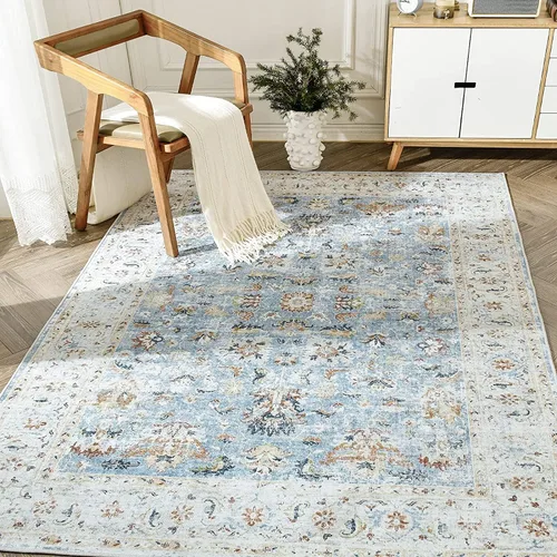 Miniatura 27 de jinchan Alfombra de entrada de 2 x 3 pulgadas, lavable, diseño floral vintage, tapete pequeño para interiores, bohemio, ligero, delgado