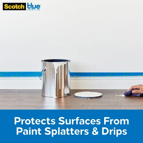 Miniatura 5 de ScotchBlue Cinta de Pintor de Plástico Pre, 48 pulgadas x 30 yardas, cinta y película de enmascarado combinadas en un producto, adherencia estática