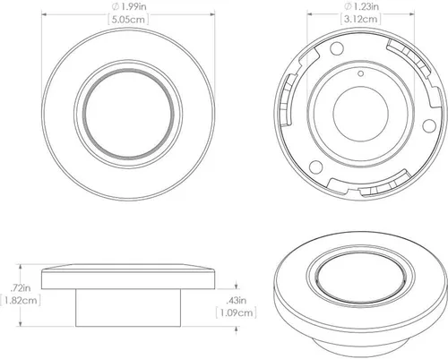 Miniatura 4 de Lumitec Orbit - Luz empotrada para montaje empotrado, LED, a prueba de clima, poca profundidad, control multicolor