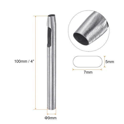 Miniatura 2 de HARFINGTON Perforadora de agujero ovalada de 0.197x0.276 in de cuero hueco cortador troquelado para banda de reloj de correa de trabajo de artesanía